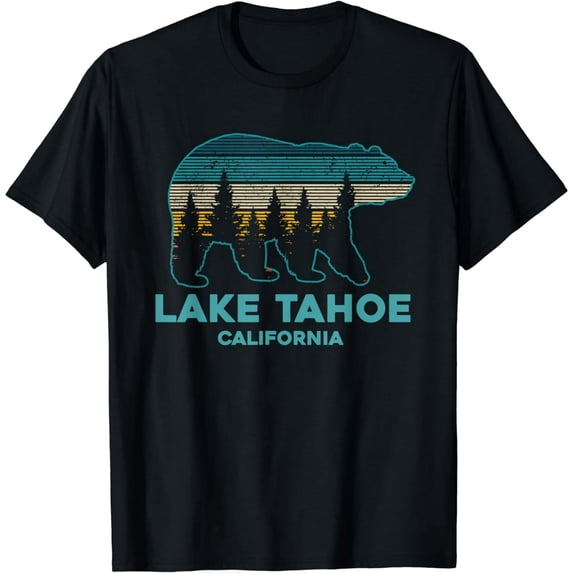 Lake Tahoe Vintage California Grizzly Bear Souvenir Gift T-Shirt