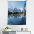 thumbnail image 1 of Lake Tapestry, Mont Blanc Mountain Range Reflected in Cheserys Lake Alps France Panorama, Fabric Wall Hanging Decor for Bedroom Living Room Dorm, 5 Sizes, Pale Blue White Green, by Ambesonne, 1 of 1