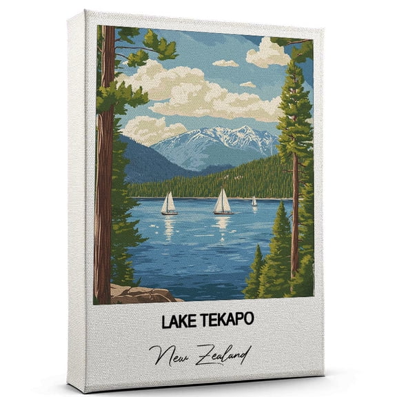 Lake Tekapo Travel Art Canvas – Modern Wall Art Inspired by New Zealand Canvas – Great Gift for Travel Lovers – Ready to Hang