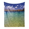 thumbnail image 1 of Lake Theme Soft Flannel Fleece Throw Blanket, Mohave Beach in the Desert of the Southwestern United States Daytime Pattern, Cozy Plush for Indoor and Outdoor Use, 50" x 60", Multicolor, by Ambesonne, 1 of 5