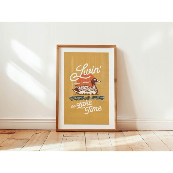 Lake Time Duck Wall Art, Unframed Canvas Size 8x12