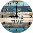 thumbnail image 1 of On Lake Time Round Wall Clock, Farmhouse Retirement Clock, Battery Operated Non-Ticking Funny Cabin Wall Home Decor for Living Room Kitchen Bedroom Office 10 Inches, 1 of 5