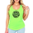 thumbnail image 1 of Lake Time Tank Top for Women and Teens Circle Graphic Summer Shirt for Adults Neon Green Tank Top X-Large, 1 of 4