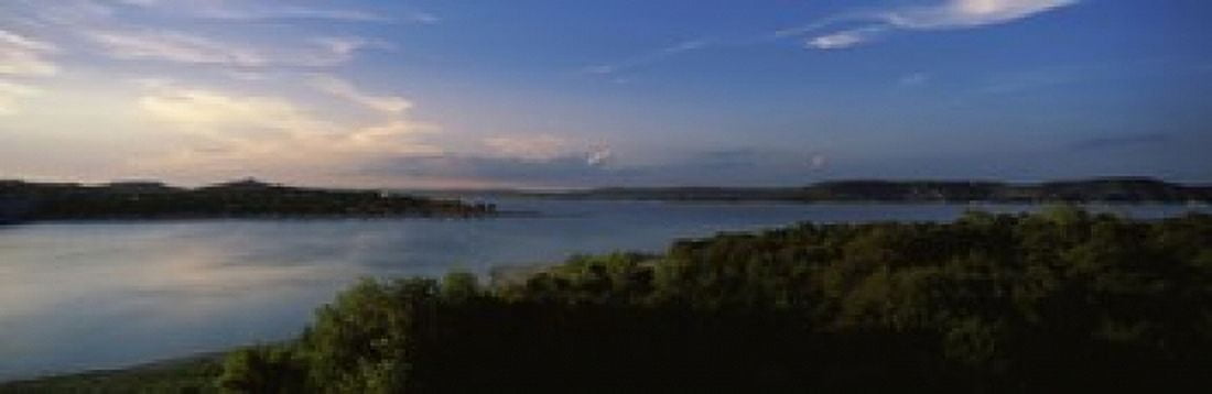 Lake Travis at dusk Austin Texas USA Canvas Art - Panoramic Images (36 x 12)