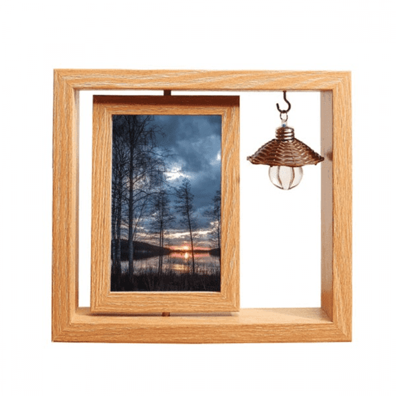 Lake Trees Science Nature Scenery Wooden Rotating Picture Photo Frame 4x6