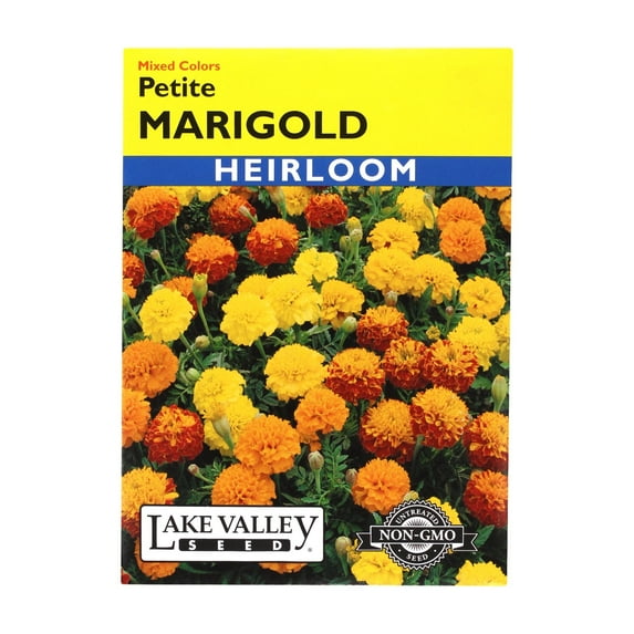 Lake Valley Seed Marigold, Petite Flower Mix Heirloom, 0.4g