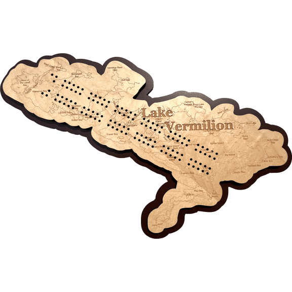 Lake Vermilion Map Cribbage Board- Lake Decor