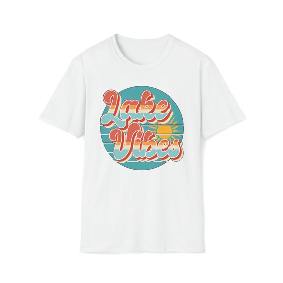 Lake Vibes, Gildan Unisex Softstyle Shirt, Beach Summer Graphic Tee, S-3XL