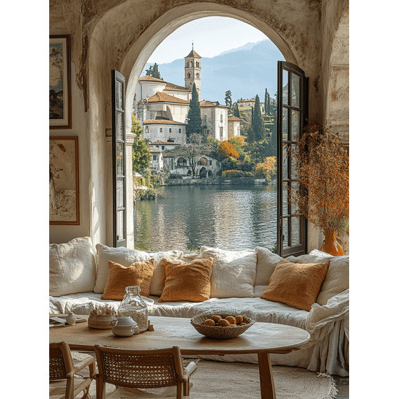 Lake View Canvas Print/Wall Art Suitable for Living Room Bedroom Office Hotel Lobby and Spa Decor.