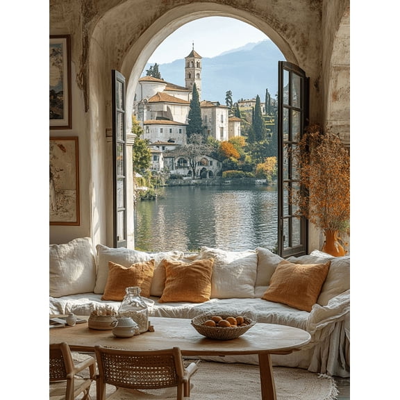 Lake View Canvas Print/Wall Art Suitable for Living Room Hotel Lobby and Spa Decor.