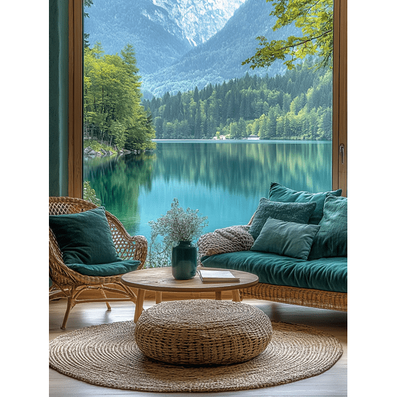 Lake View Canvas Wall Art PrintsSuitable for Living Room Hotel Lobby and Waiting Room Decoration.