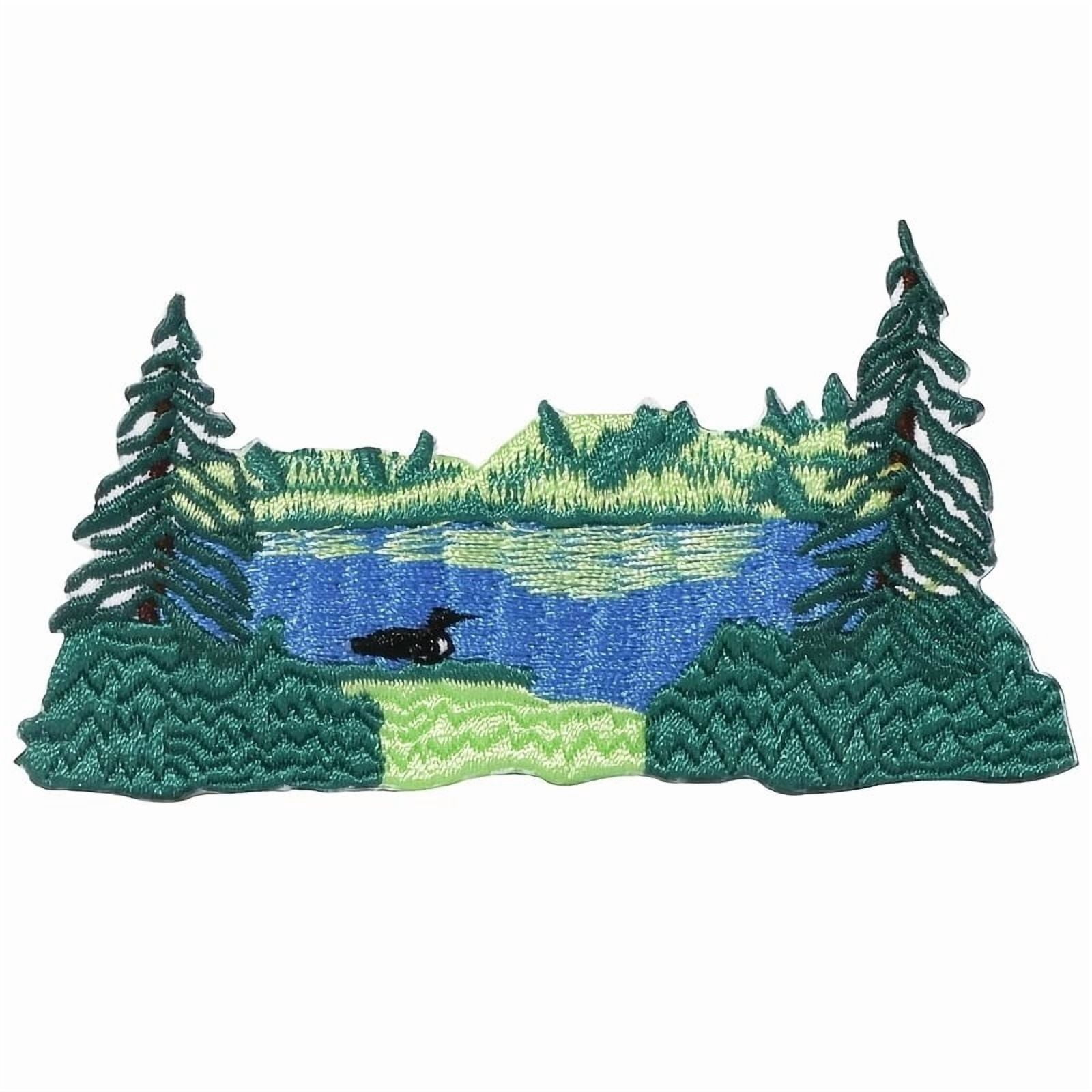 Lake View Wild Ducks and Forest Embroidery Patches for Clothing Decoration - Perfect for Hats, Jackets, Jeans, Pants, and Shoes