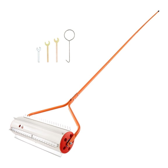 Lake Weed Roller 18ft, Pond Weed Removal Tool, Aquatic Weed Rake, Muck & Sludge Tiller, 6 Steel Blades, Aluminum Handle, Easy Assembly