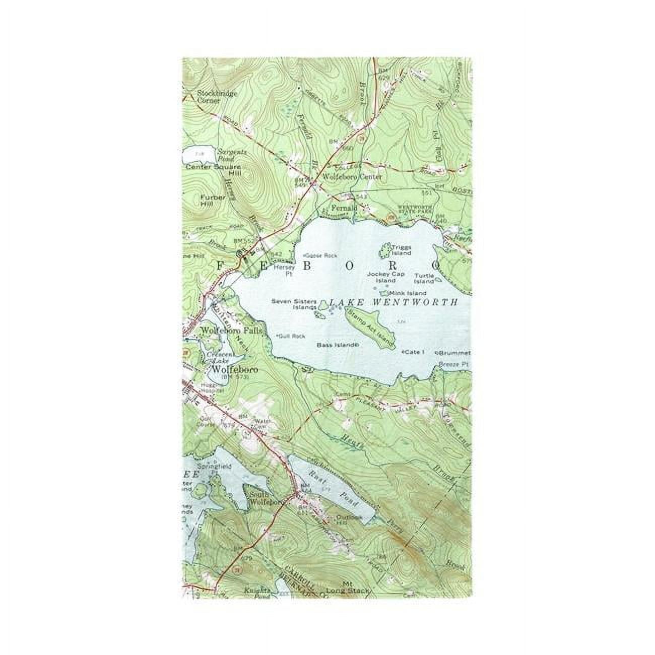 Lake Wentworth, NH Nautical Map Beach Towel