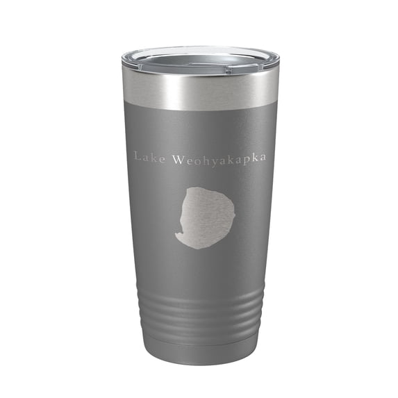 Lake Weohyakapka Map Tumbler Travel Mug Insulated Laser Engraved Coffee Cup Florida 20 oz Dark Gray