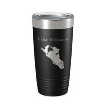 Lake Williams Map Tumbler Travel Mug Insulated Laser Engraved Coffee Cup Connecticut 20 oz Black