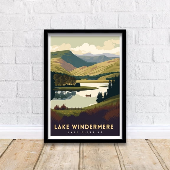 Lake Windermere Art Print Lake District Travel
