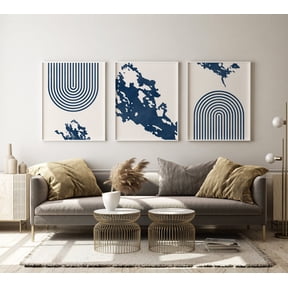 Lake Winnipesaukee Map Wall Art Print Set, Mid Century Modern Lake Decor