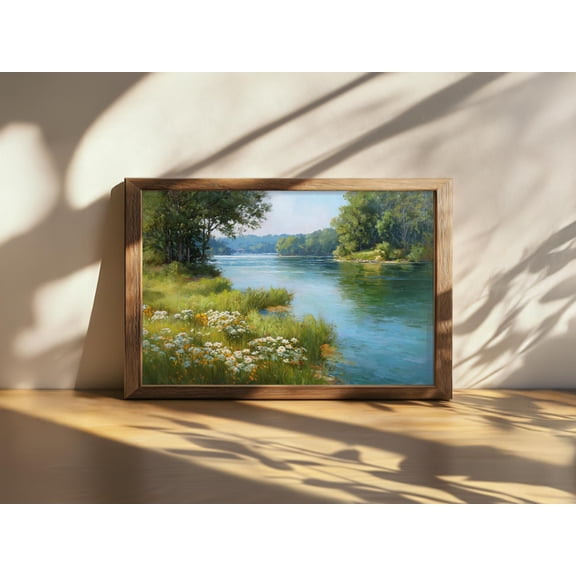 Lake Wylie South Carolina Spring Wildflower Clear Water Reflection Charlotte Lakeside Poster , Poster Print Only