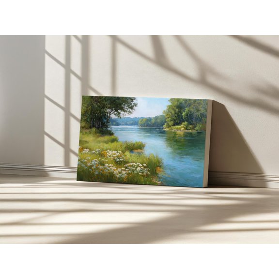 Lake Wylie South Carolina Spring Wildflower Clear Water Reflection Charlotte Lakeside Poster , Poster Print Only