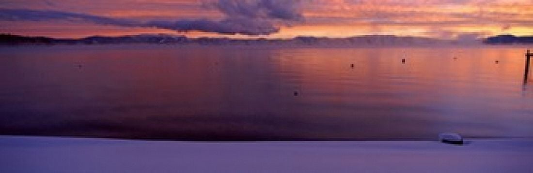 Lake at sunset Lake Tahoe California USA Canvas Art - Panoramic Images (36 x 12)
