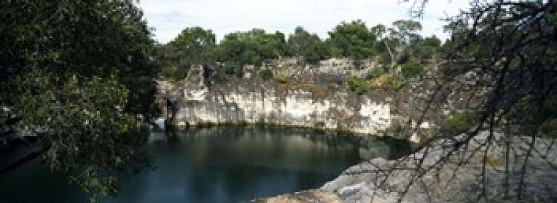 Lake between Etosha and Tsumeb Lake Otjikoto Namibia Canvas Art - Panoramic Images (18 x 7)