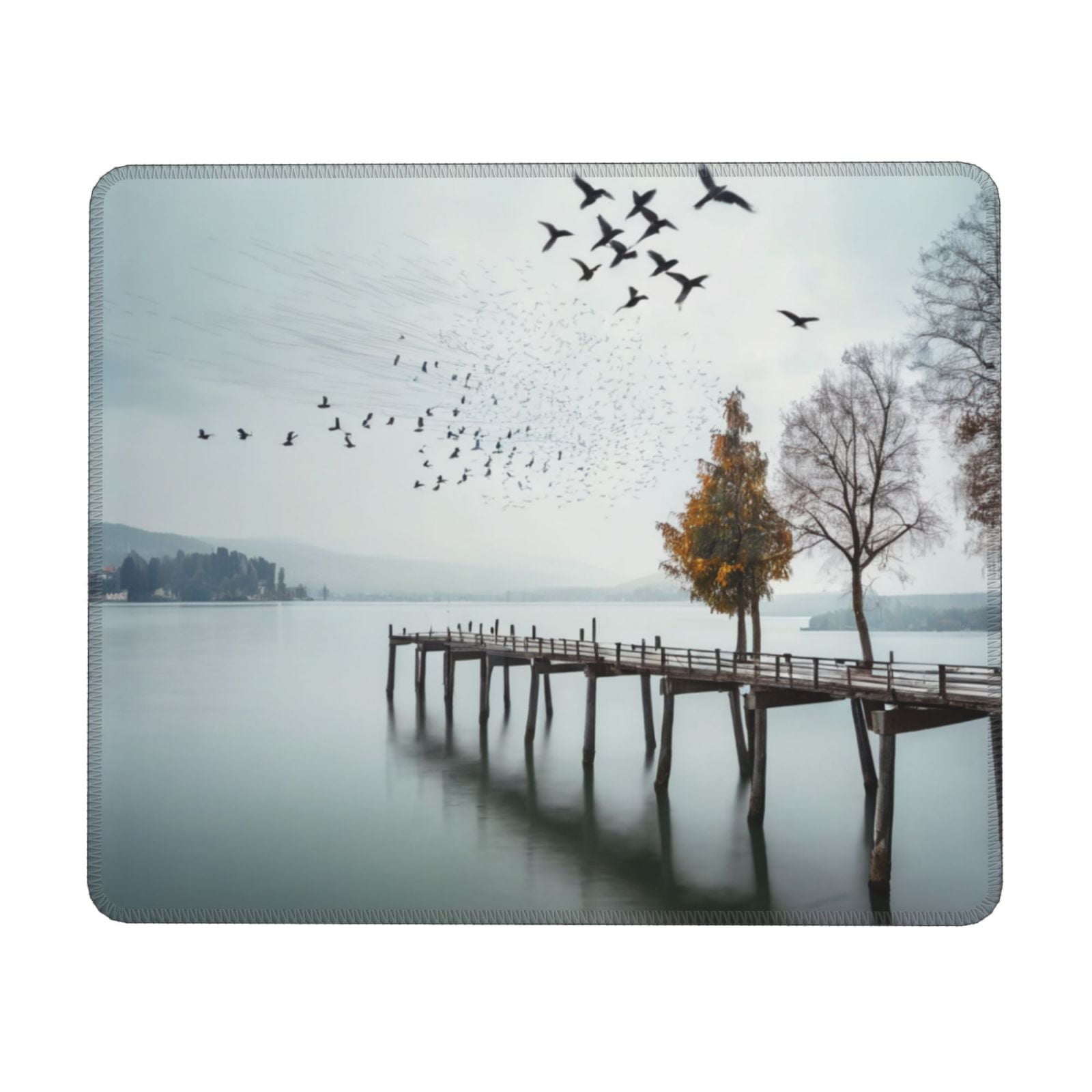 Lake bridge Square mouse pad, personalized mouse pad design, washable