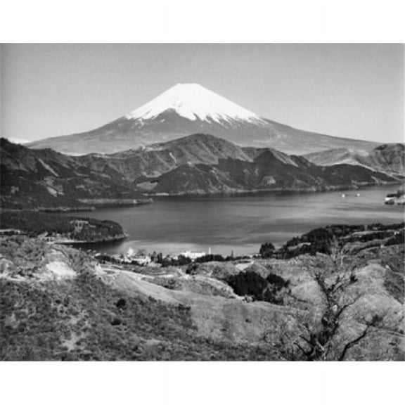 Lake in Front of Mountains Mount Fuji Japan Poster Print - 18 x 24 in.