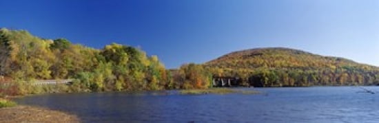 Lake in front of mountains Arrowhead Mountain Lake Chittenden County Vermont USA Canvas Art - Panoramic Images (36 x 12)