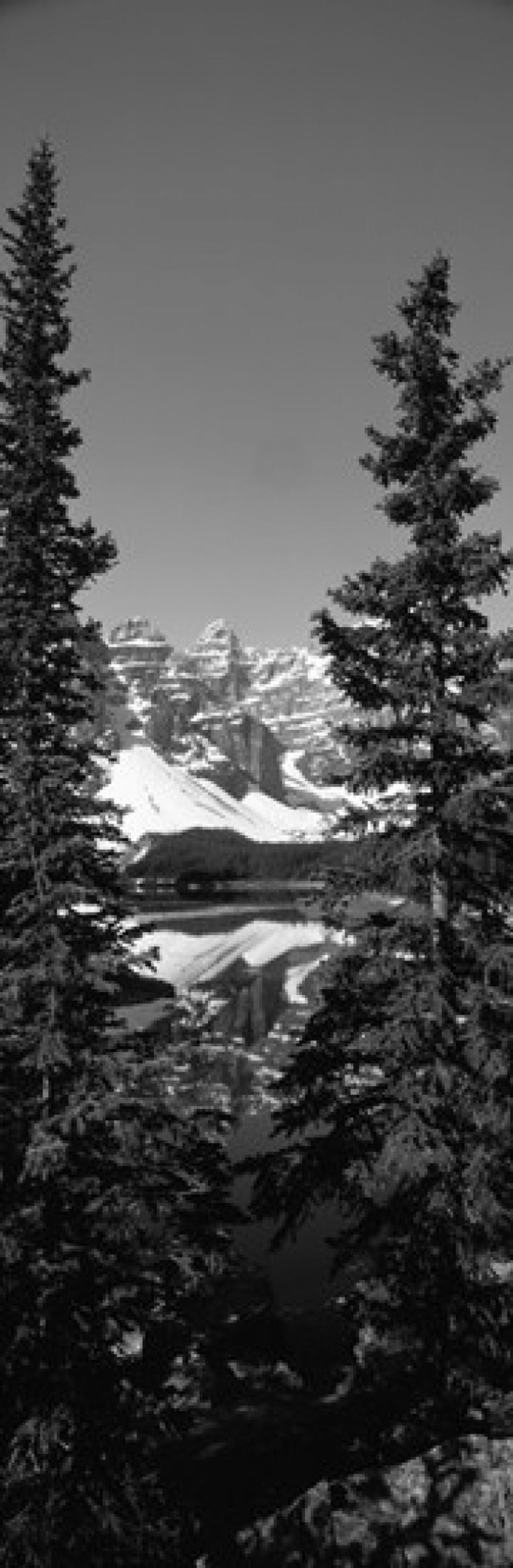 Lake in front of mountains Banff Alberta Canada Canvas Art - Panoramic Images (18 x 6)