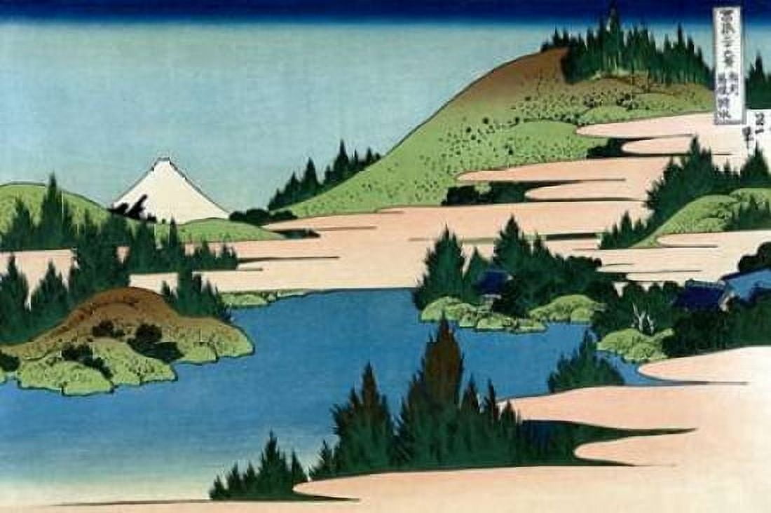 Lake of Hakone in Sagami Province 1830 Canvas Art - Hokusai (24 x 36)