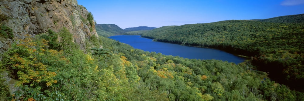 Lake of the Clouds in Porcupine Mountains Wilderness State Park Ontonagon County Michigan USA Canvas Art - Panoramic Images (36 x 12)