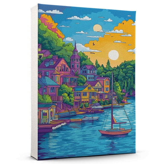 Lake of the Ozarks Travel Canvas, Missouri Canvas Print vintage, Colorful Lake of the Ozarks Decor City Road, Missouri Pictures Wall Art - 102AZ728