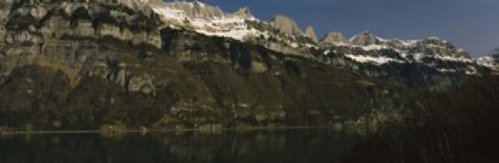 Lake on mountainside Lake Walensee Zurich Canton Of Zurich Switzerland Canvas Art - Panoramic Images (36 x 12)