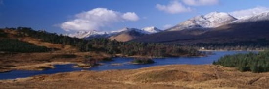 Lake on mountainside Loch Tulla Rannoch Moor Argyll Scotland Canvas Art - Panoramic Images (36 x 12)