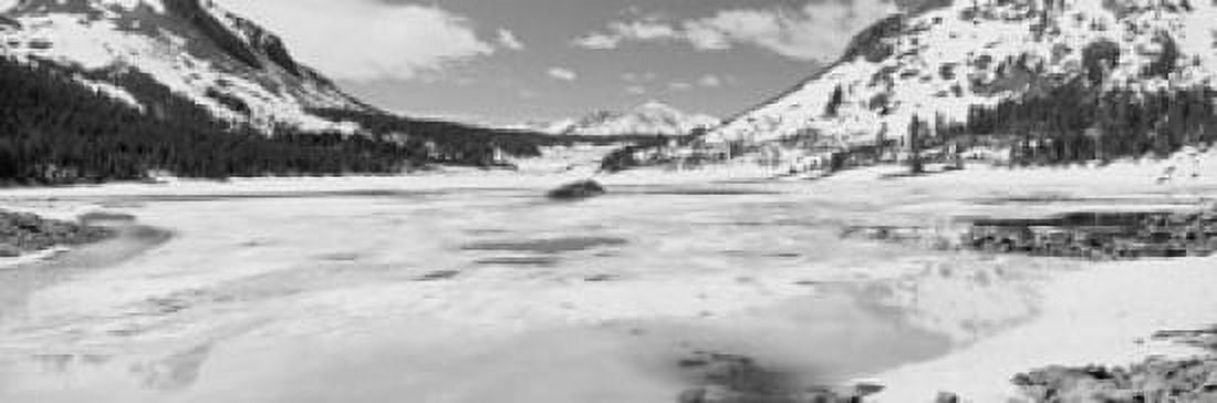 Lake and snowcapped mountains Tioga Lake Inyo National Forest Eastern Sierra Californian Sierra Nevada California USA Canvas Art - Panoramic Images (18 x 6)