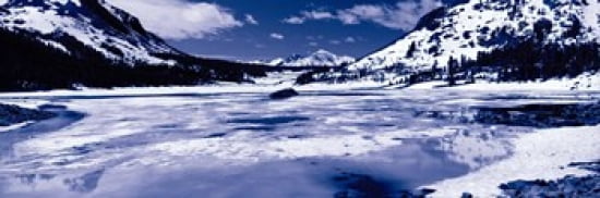 Lake and snowcapped mountains Tioga Lake Inyo National Forest Eastern Sierra Californian Sierra Nevada California USA Canvas Art - Panoramic Images (36 x 12)