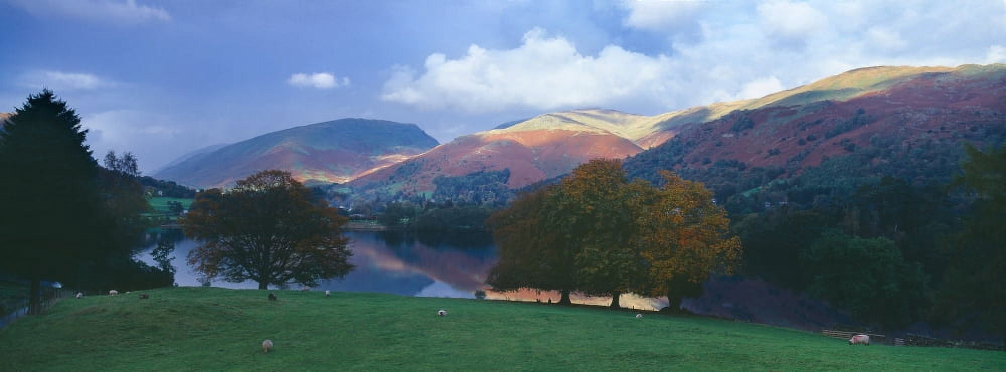 Lake surrounded by mountains Grasmere Lake District Lake District National Park England Canvas Art - Panoramic Images (27 x 9)