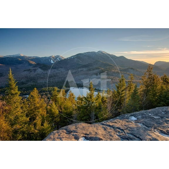 Lake surrounded by mountains, Heart Lake, Algonquin Peak, Adirondack Mountains State Park, New Y, Scenic Unframed Photographic Print Wall Art Sold by ArtCom