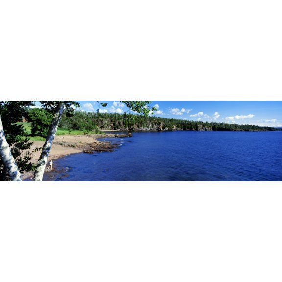 Lake view Lake Superior Duluth Minnesota USA Canvas Art - Panoramic Images (6 x 20)