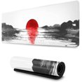 thumbnail image 1 of Lake with Red Sun Asian Japanese Gaming Mouse Pad XL, Extended Large Mouse Mat Desk Pad, Stitched Edges Mousepad, Long Mouse Pad, 31.5 X 11.8 Inch, 1 of 6