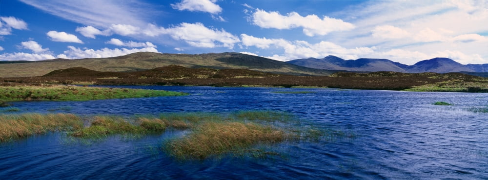Lake with hills in the background Rannoch Moor Highlands Region Scotland Canvas Art - Panoramic Images (36 x 12)
