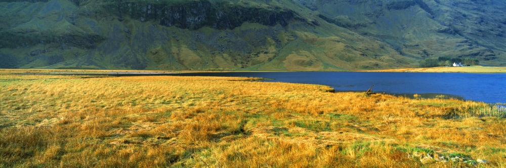Lake with mountain range in the background Glencoe Highlands Region Scotland Canvas Art - Panoramic Images (36 x 12)