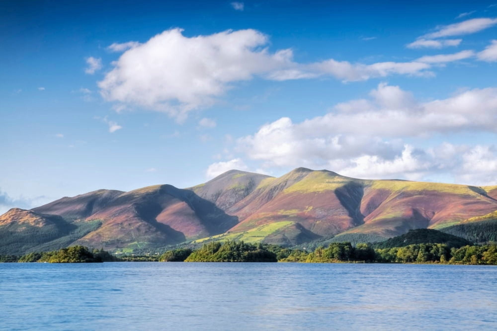 Lake with mountains in the background Derwent Water Lake District National Park Cumbria England Canvas Art - Panoramic Images (27 x 9)