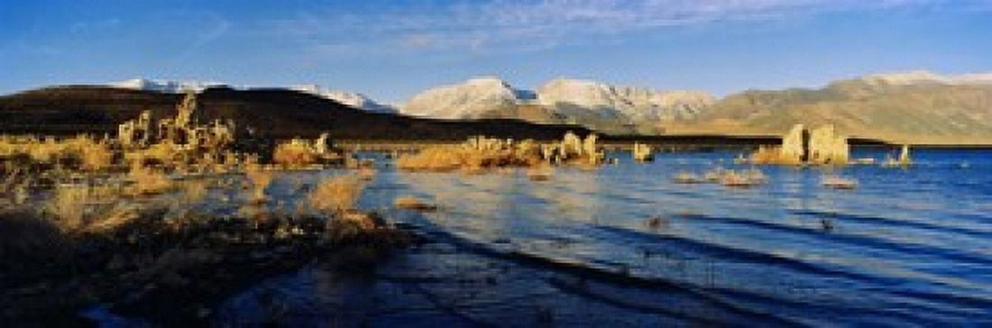 Lake with mountains in the background Mono Lake Eastern Sierra Californian Sierra Nevada California USA Canvas Art - Panoramic Images (18 x 6)