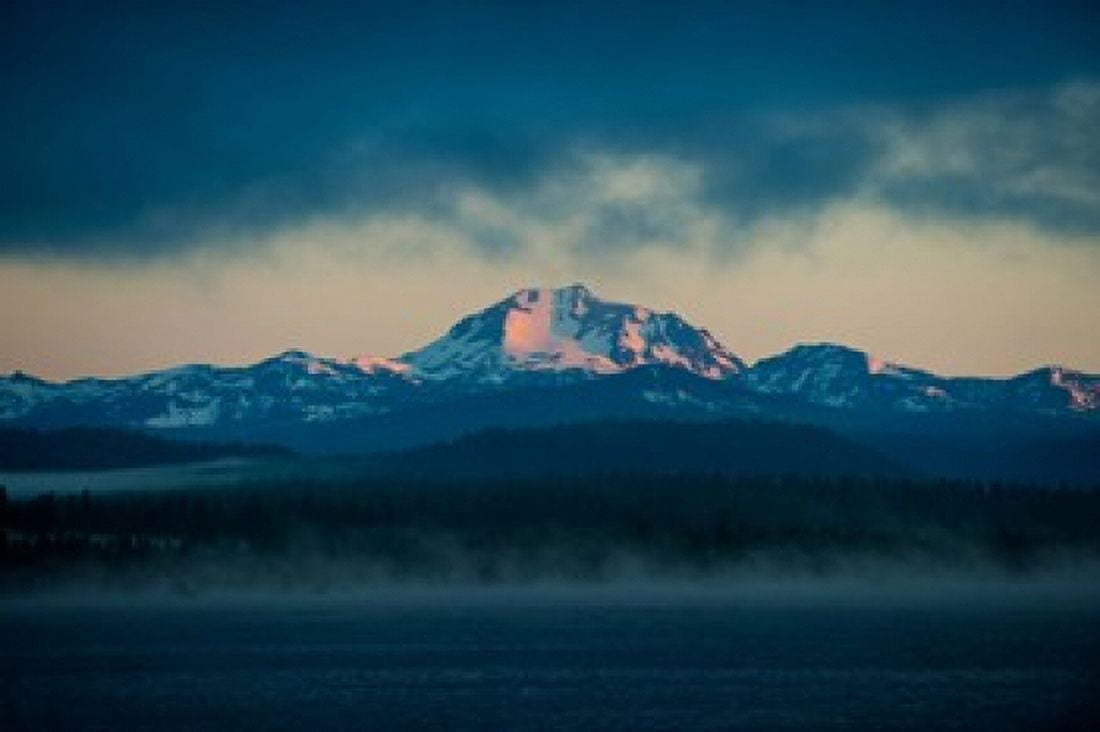 Lake with mountains in the background Mt Lassen Lake Almanor California USA Canvas Art - Panoramic Images (36 x 24)