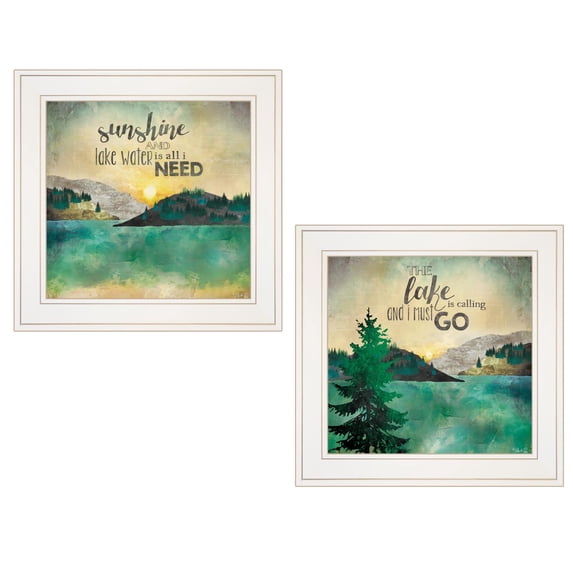 TrendyDecor4U Lake Sunshine 2-Piece Vignette By Marla Rae Wall Art V472-226G