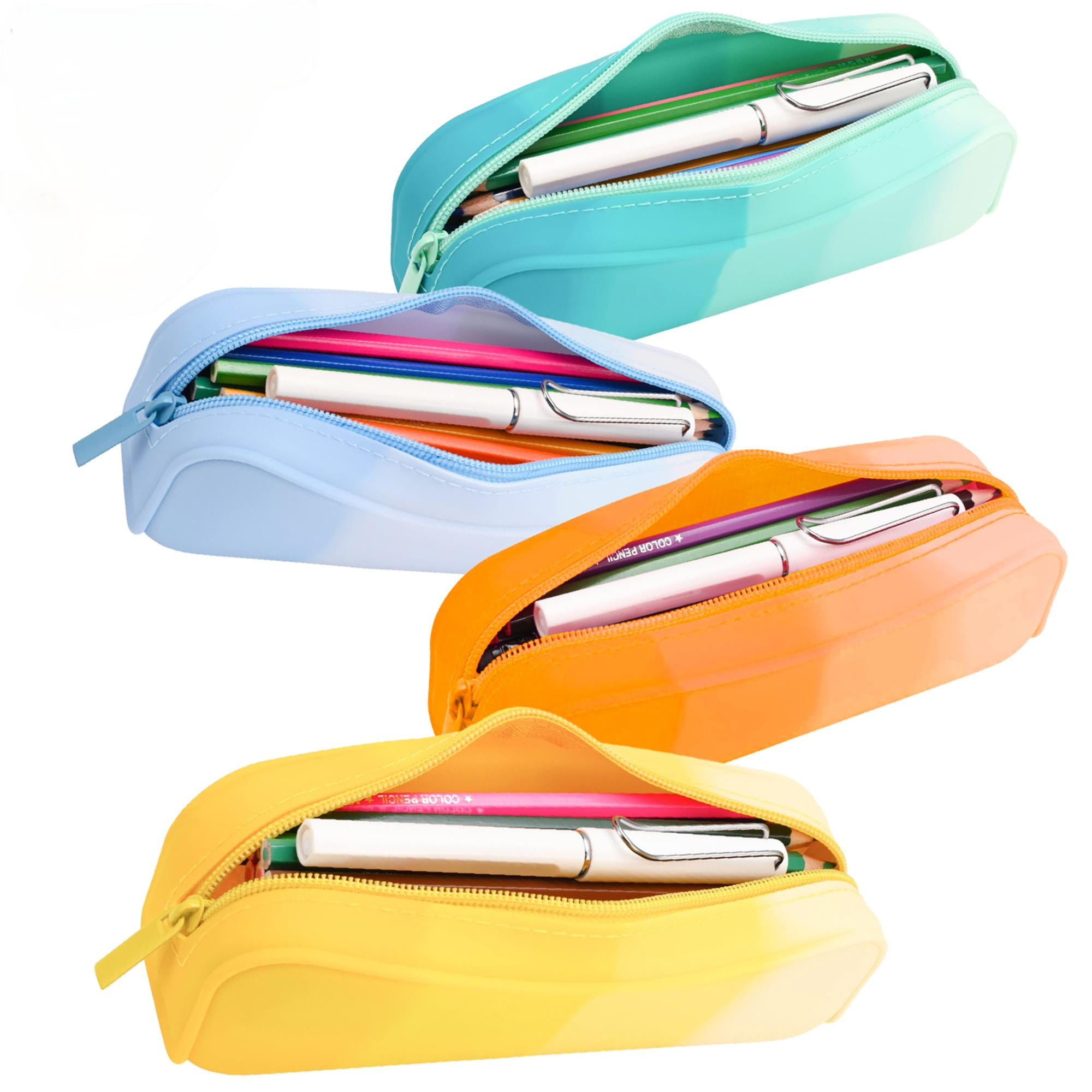 Lakecy 4Pcs Pencil Case Pencil Pouches Silicone Waterproof Pen Bag for School Office Supplies Walmart