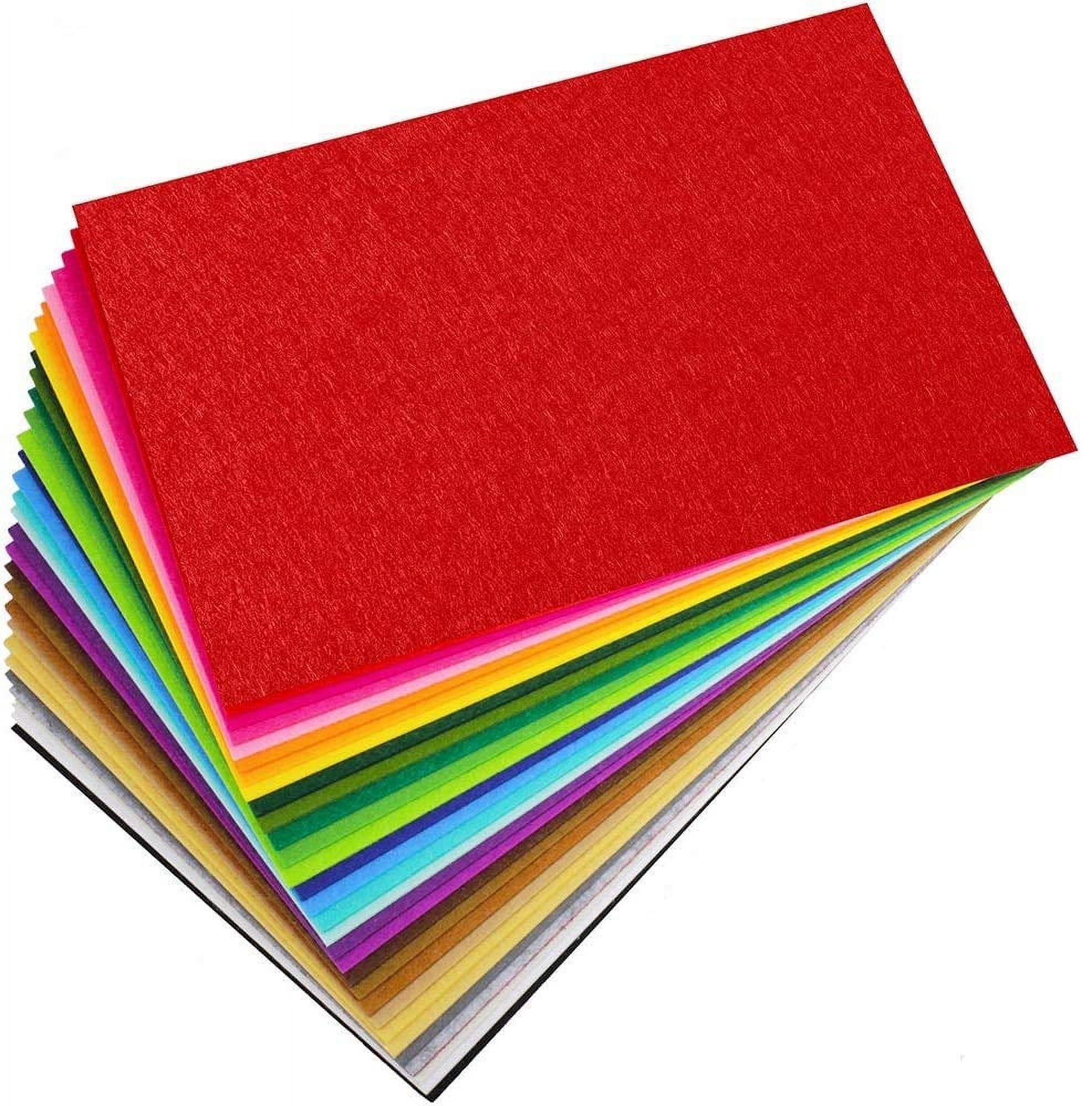 CraftyBook Felt Sheets - 8 x 12in Craft Felt Fabric 40pc Colorful Squares
