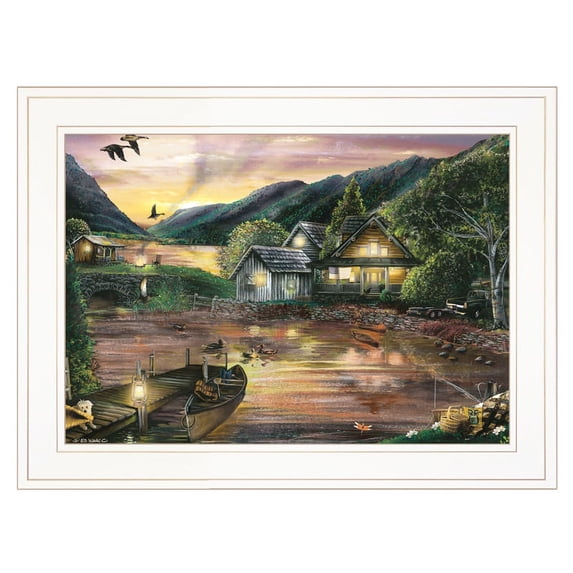 TrendyDecor4U Lakefront Camping II By Ed Wargo Framed Print ED414-226G